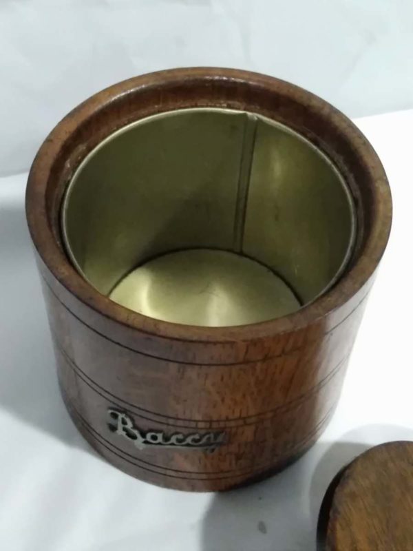 lot 536 Oak tobacco jar with liner - Image 5