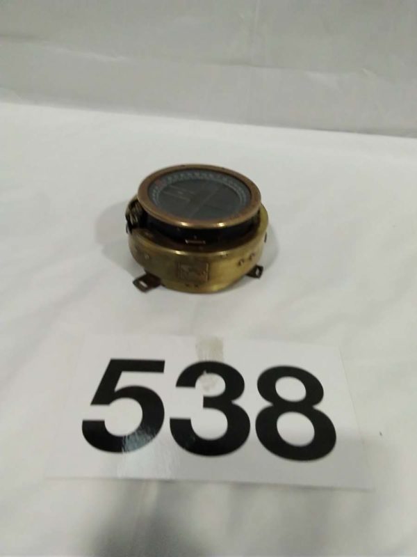 lot 538 military brass cased compass - Image 2