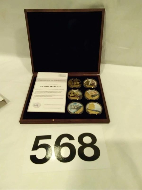 lot 568 250 years HMS Victory cased coins - Image 2