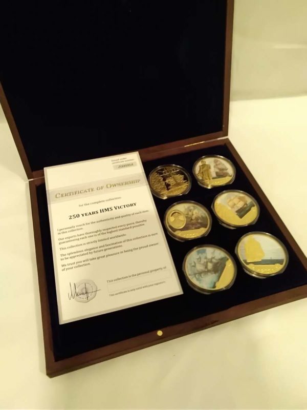 lot 568 250 years HMS Victory cased coins