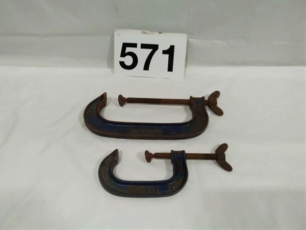 lot 571 2 G Clamps record 8″ & 4″