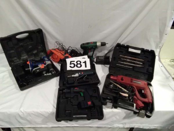 lot 581 misc power tools ( inc some spares repairs)