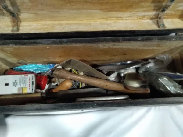 lot 583 wooden box of tools, storage drawers, S.W.T bags - Image 3