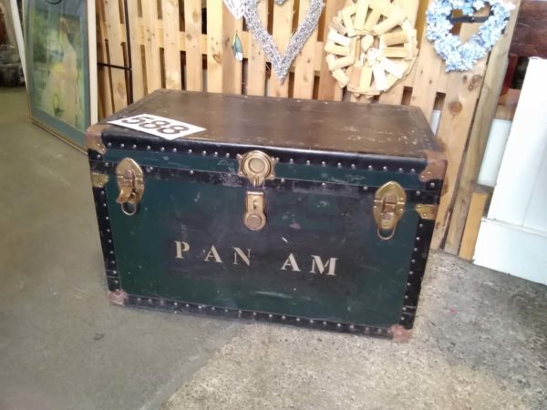 lot 588 large travel/storage chest stamped PAN AM