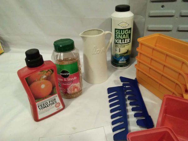 lot 611 Workshop Storage white jug slug and snail killer feeds ect - Image 3