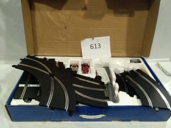 lot 613 Silverstone Scalextric complete with cars advengers books and PS controllers - Image 5