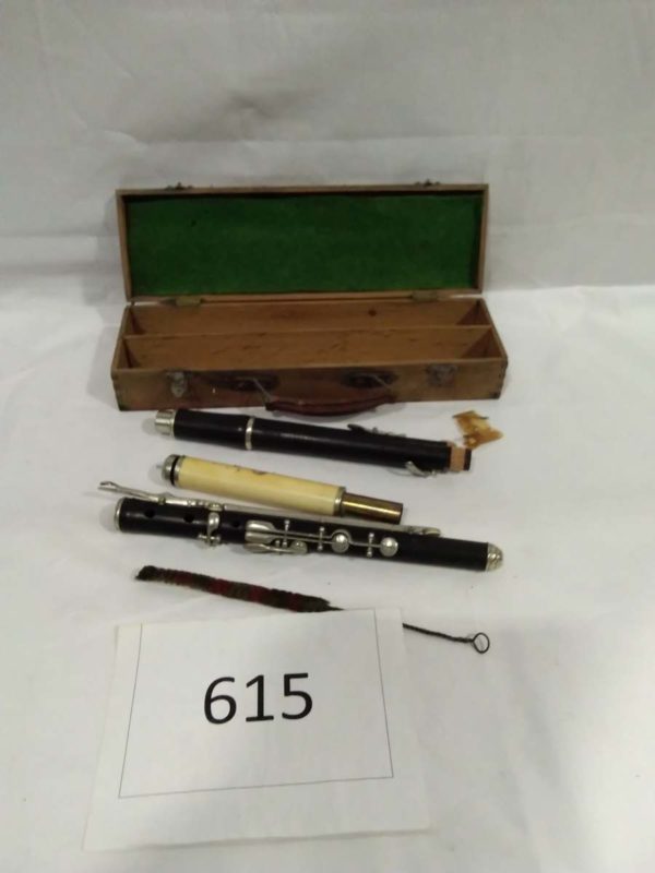 lot 615 Antique Piccolo Flute in wooden case - Image 2