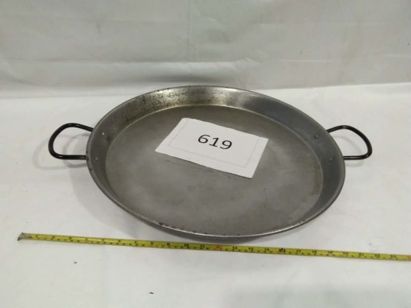 lot 619 large cooking paella pan - Image 3