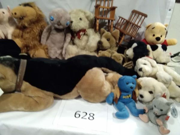 lot 628 Quantity of Cuddly Toys Winnie the Pooh Et ect Wooden chairs and Fancy dress items - Image 5