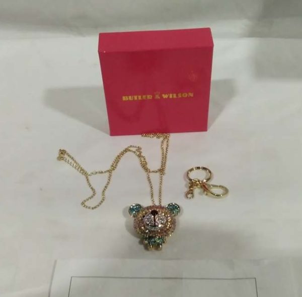 lot 654 boxed Butler & Wilson teddy bear necklace