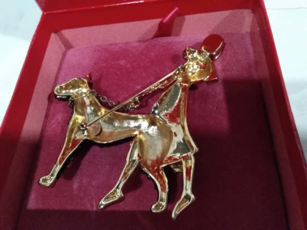 lot 658 boxed Butler & Wilson Brooch – woman walking dog - Image 4