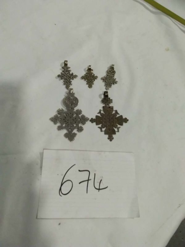 lot 674 collection of vintage Ethiopian Christian crosses - Image 2