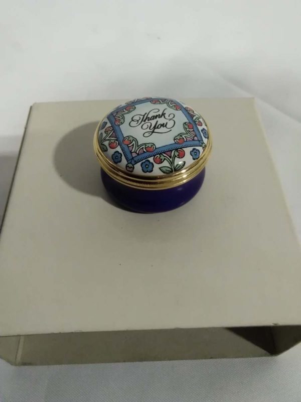 lot 677 collectable Halcyon Enamel Thank you pill Box - Image 7