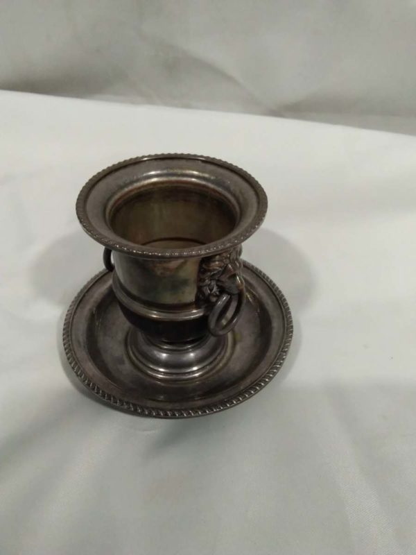 lot 706 Viners silver plated urn & stand with lion detail