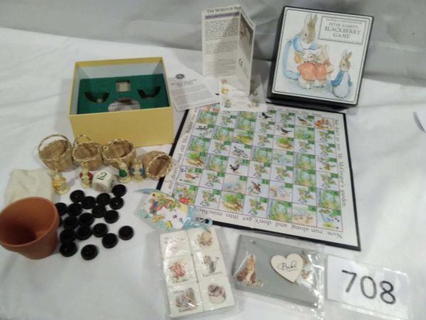 lot 708 Beatric Potter game, wooden building blocks & door plaque - Image 5