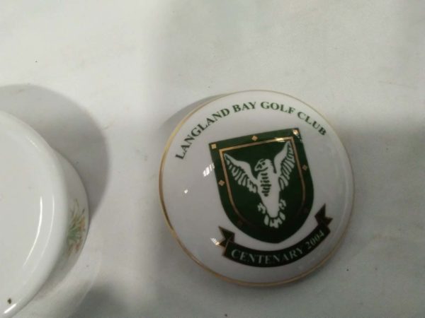 lot 741 2 x porceilain trinket boxes inlcuding Langladn Bay Golf Club - Image 3