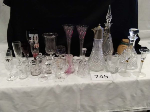 lot 745 decanters, claret jug & glassware, etc.