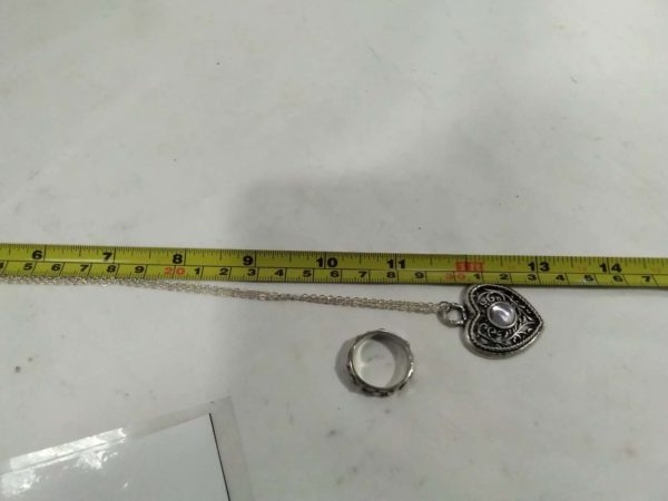 lot 765 heart pendant & ring - Image 3