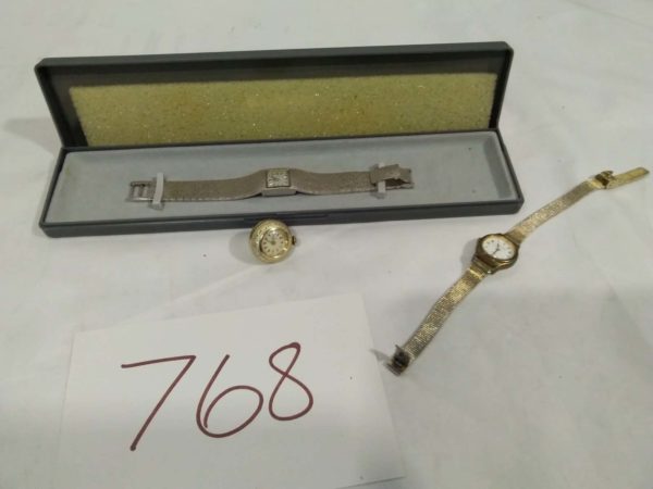 lot 768 2 x ladies wrist watches & a circular pendant watch