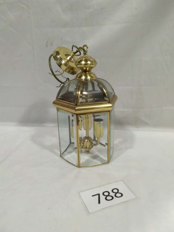 lot 788 glass & gold tone ceiling light