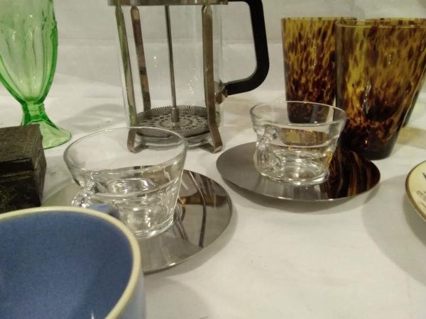 lot 794 British glass jelly mould, art deco butter dish, hand blown tumblers etc - Image 11