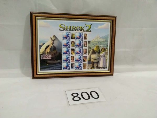 lot 800 Shrek framed souvenir stamp sheet to celebrate the second film - Image 2