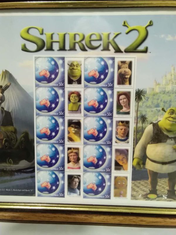 lot 800 Shrek framed souvenir stamp sheet to celebrate the second film - Image 4