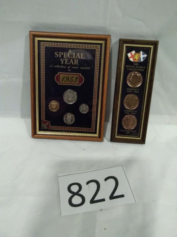 lot 822 framed coins 1953 royal family - Image 2