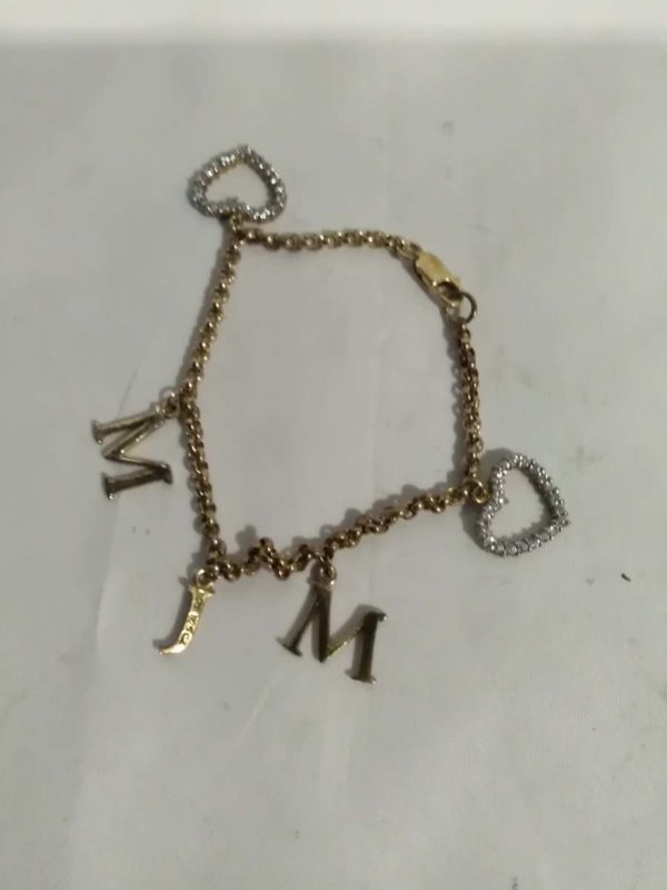 lot 843 gilt sterling silver charm bracelet