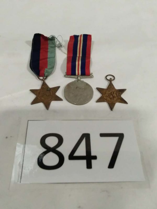 lot 847 collection of 3 WW2 medals - Image 2