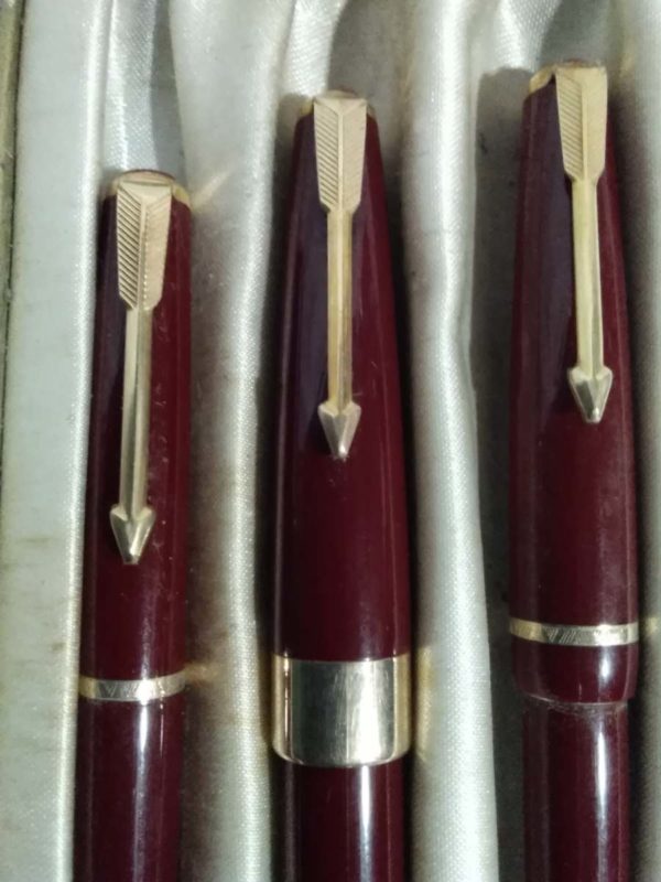 lot 860 vintage cased three piece parker pen set 14ct nib - Image 4