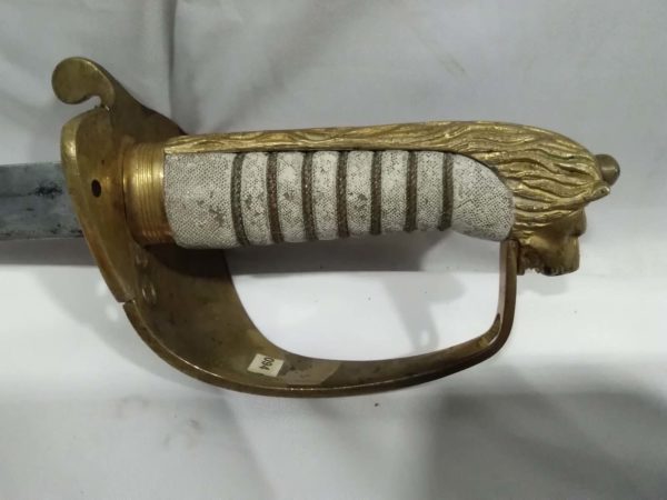 lot 872 Royal Navy Sword with lion head - Image 2