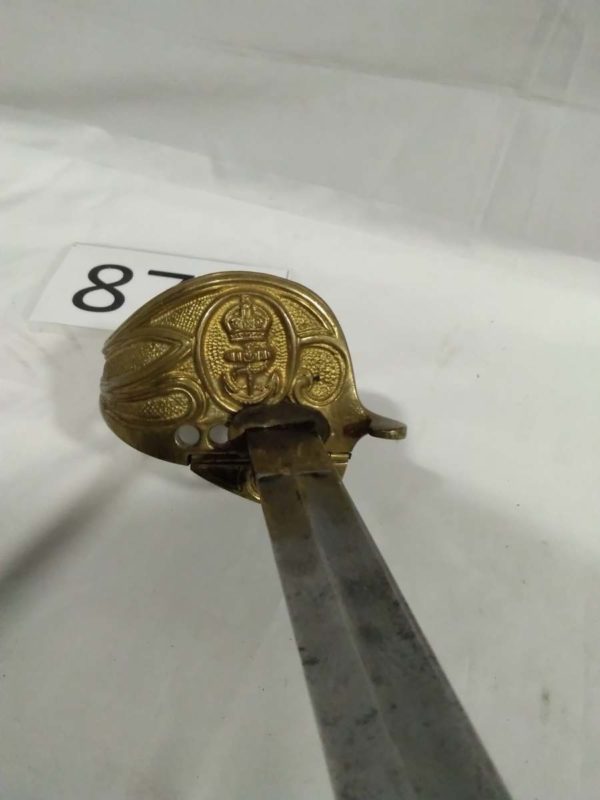 lot 872 Royal Navy Sword with lion head - Image 4