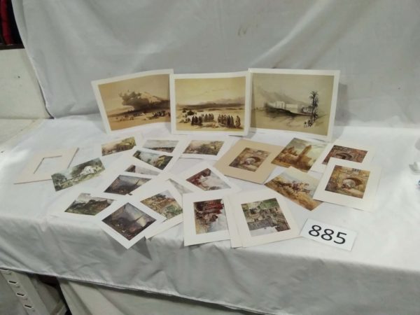 lot 885 various prints inc some book pages prints