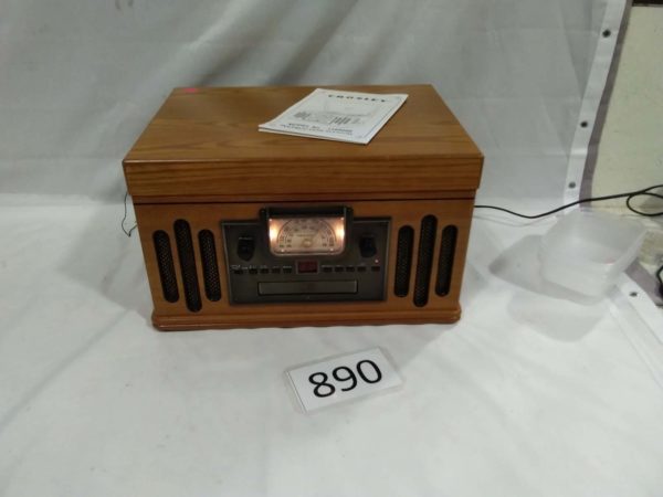 lot 890 Crosley radio, record player, cassette & CD