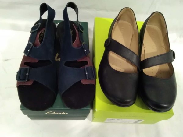 lot 892 2 pairs of Hotter & clarks shoes size 6 1/2 (unused ) - Image 2