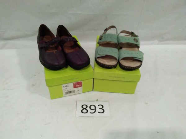 lot 893 2 pairs of Hotter shoes size 6 1/2  (unused )