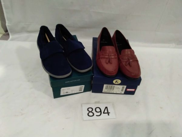 lot 894 2 pairs of Hotter & Clarks shoes size 7 (unused )