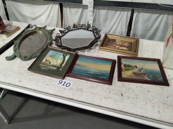 lot 910 framed pictures & mirrors