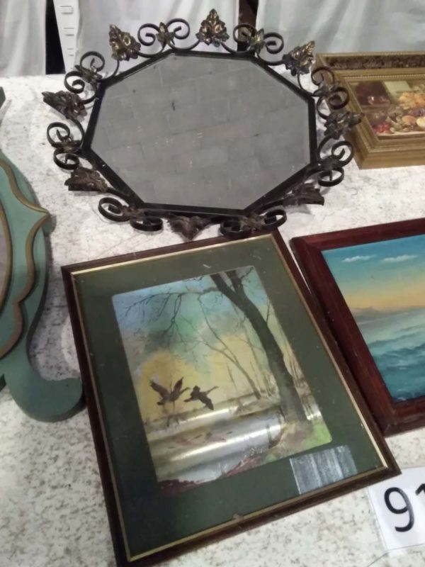 lot 910 framed pictures & mirrors - Image 7