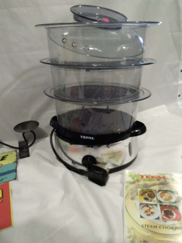 lot 938 tefal steamer, metal signs, candle holder, etc. - Image 5