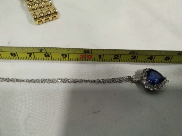 lot 941 blue heart necklace, ladies & gents watches - Image 5