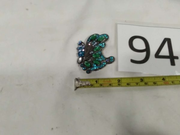 lot 946 Turquoise Blue & Green  Butterfly Brooch - Image 4