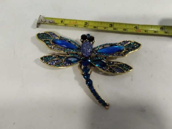 lot 952 large turquoise dragonfly brooch/pendant 4″ x 3″ - Image 4