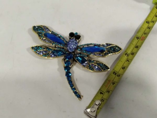 lot 952 large turquoise dragonfly brooch/pendant 4″ x 3″ - Image 3