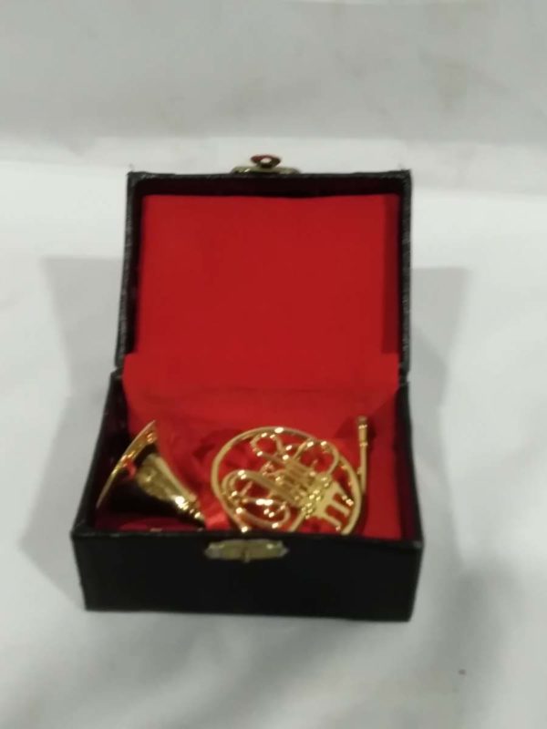 lot 004 miniature cased brass horn