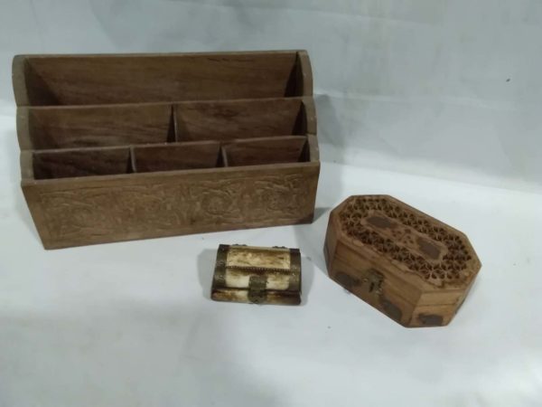 lot 012 letter rack & trinket boxes - Image 2