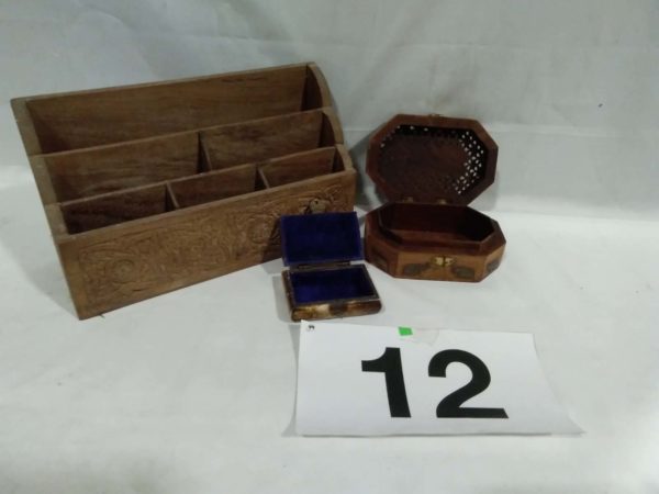 lot 012 letter rack & trinket boxes - Image 4