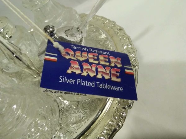 lot 013 Queen Ann silver plated condiment set - Image 3