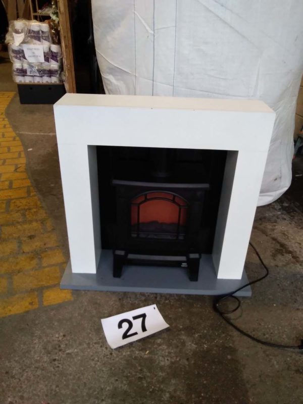 lot 027 electric fire with surround - Image 2